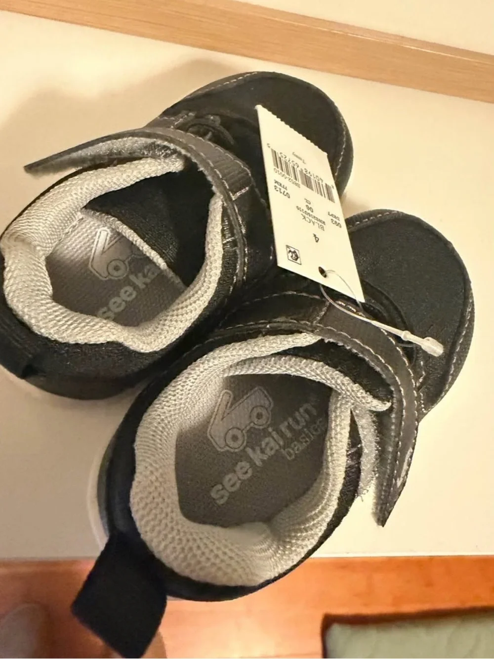 See Kai Run Black and Gray Toddler Hook-and-Loop Sneakers